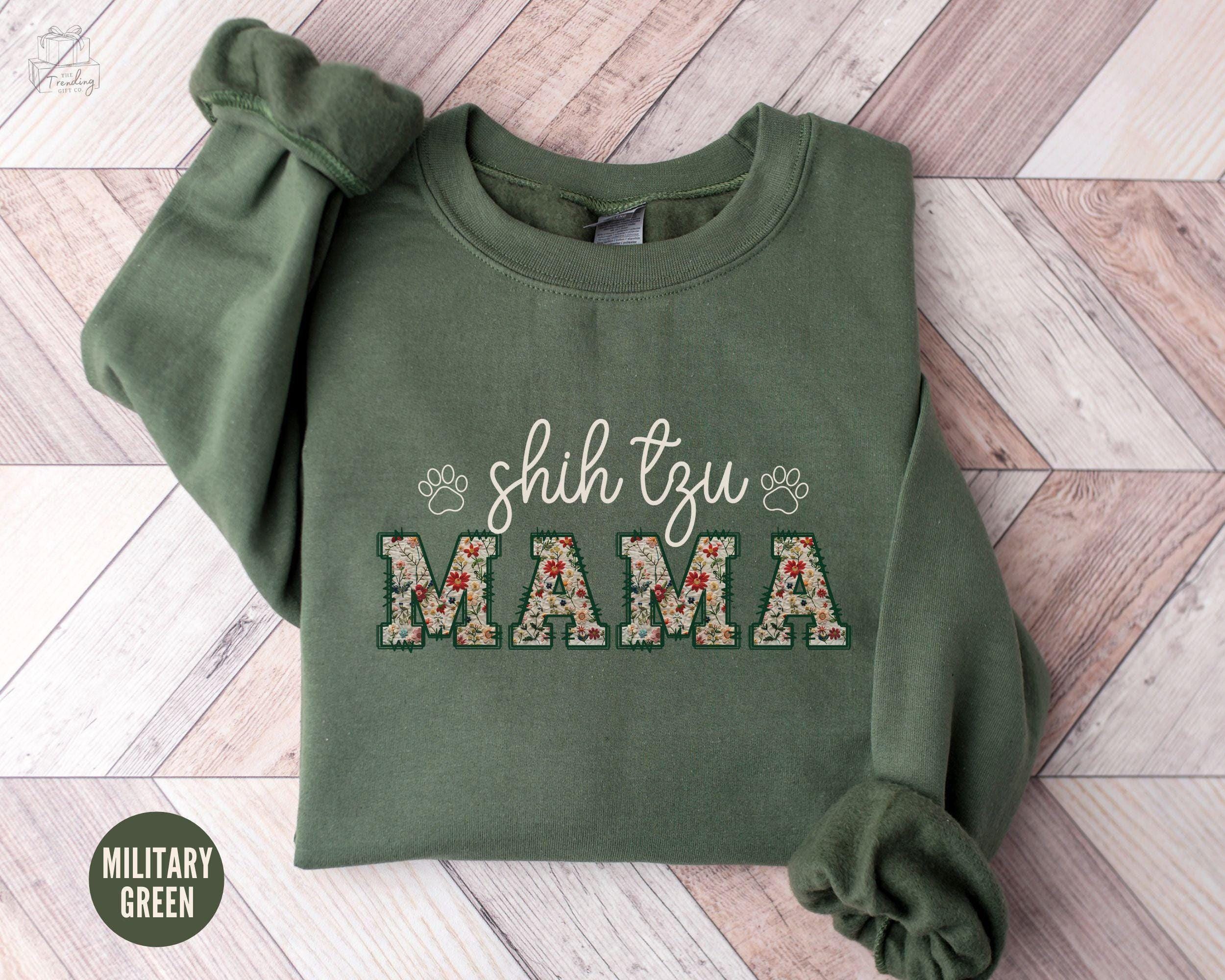 floral shih tzu dog mom sweatshirt for pet owners cute mothers day gift wildflower fur mama cottagecore style 5lca5