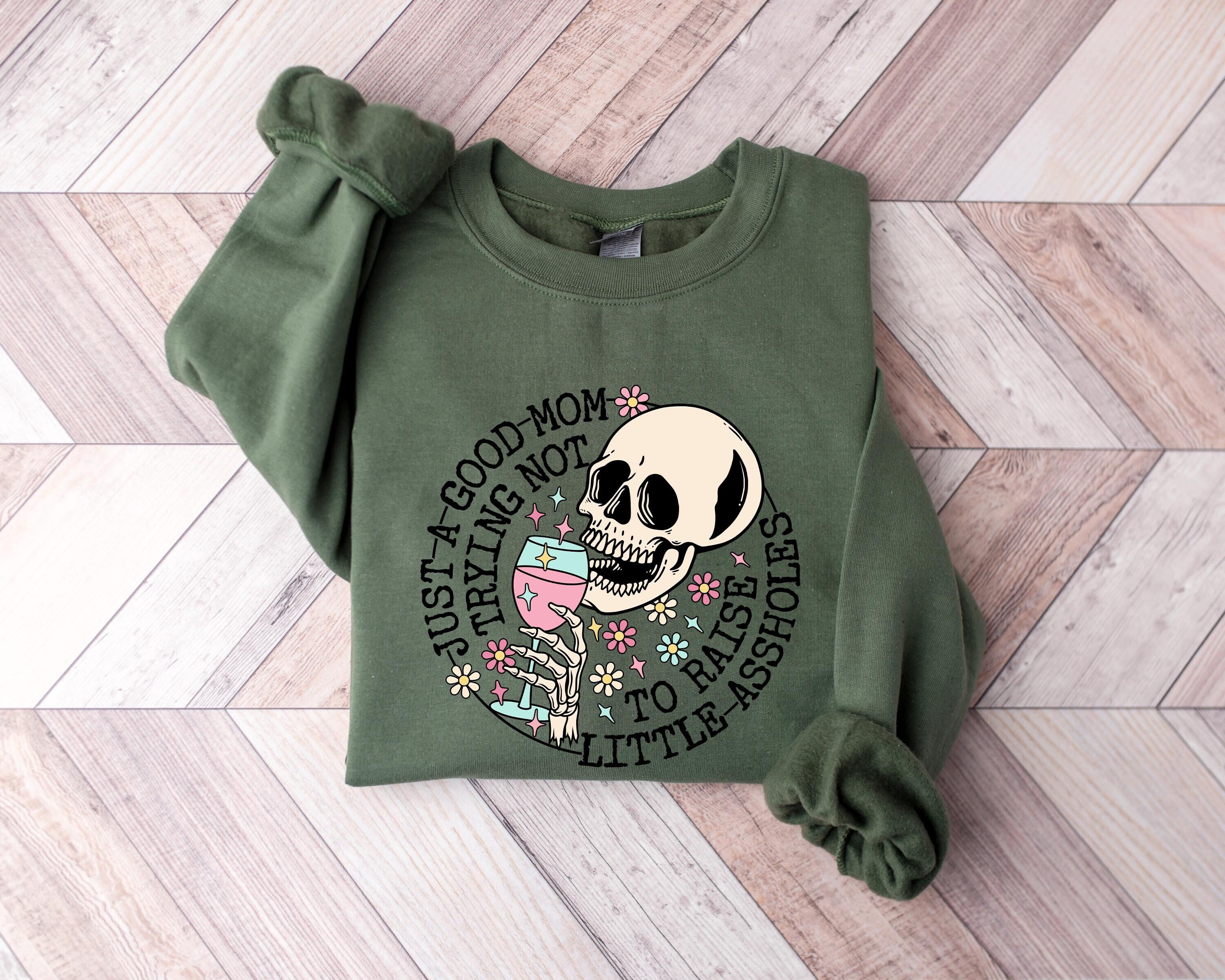 floral skull mama sweatshirt cute mom shirt floral mom t shirt unique gift for moms stylish mama apparel 76bcw scaled