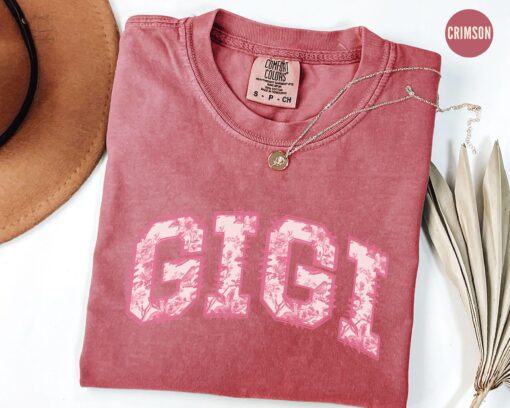 floral toile de jouy gigi shirt for grandma cute mothers day shirt personalized gifts for grandmother t shirt etqyn