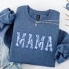 floral toile de jouy mama sweatshirt for new moms first mothers day gift cute mom shirt blue crewneck qq3km