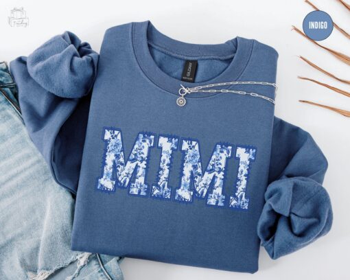 floral toile de jouy mimi sweatshirt for grandma best mimi sweater mothers day gift unique coquette christmas gift