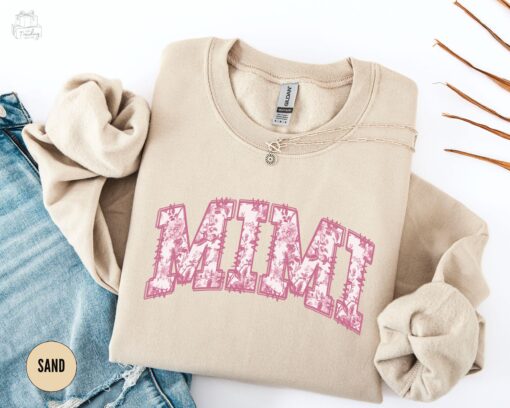 floral toile de jouy mimi sweatshirt for grandma best mimi sweater unique mothers day gift for grandmothers hzncv