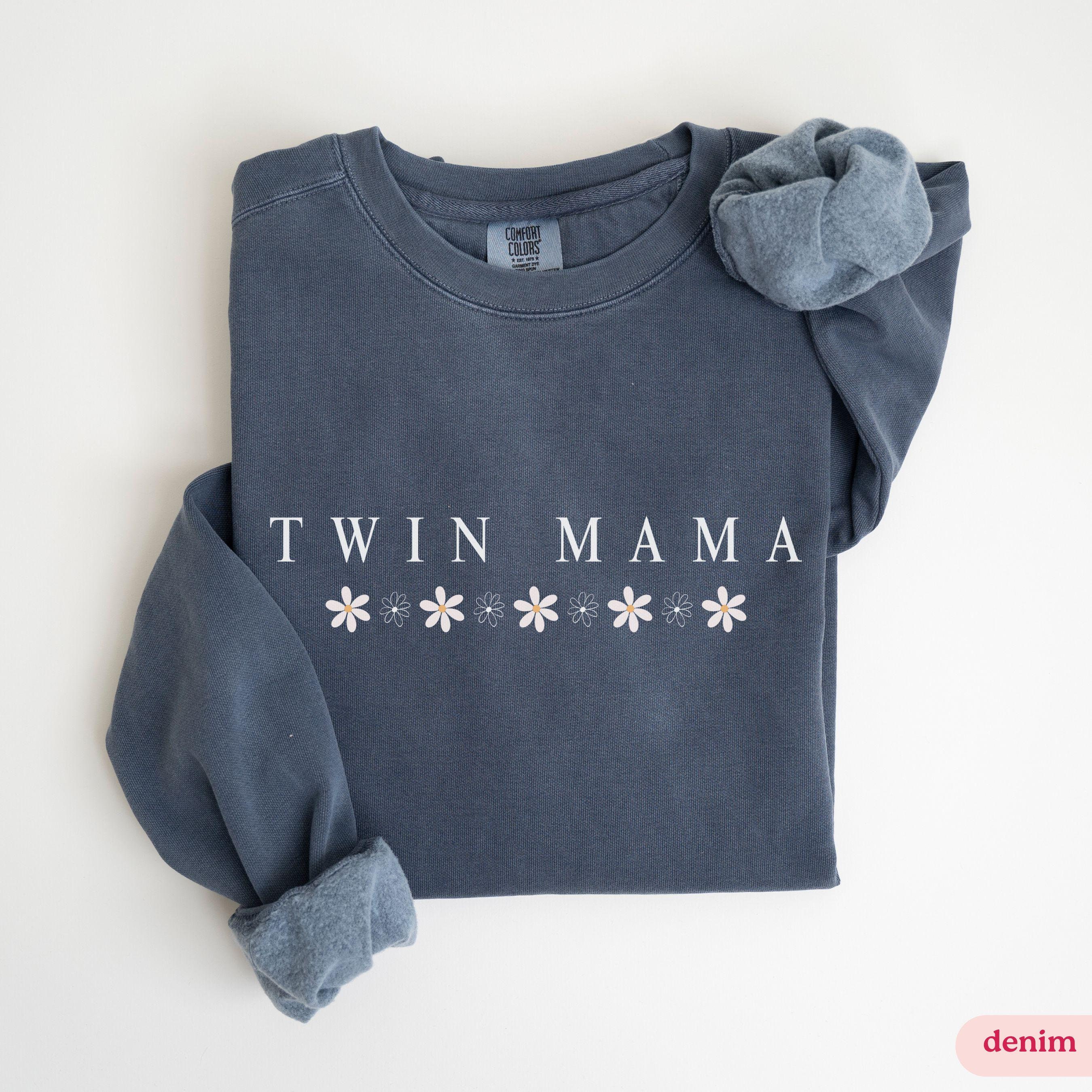 floral twin mama sweatshirt for twin moms comfortable crewneck twin announcement and reveal gifts t2jl0 scaled