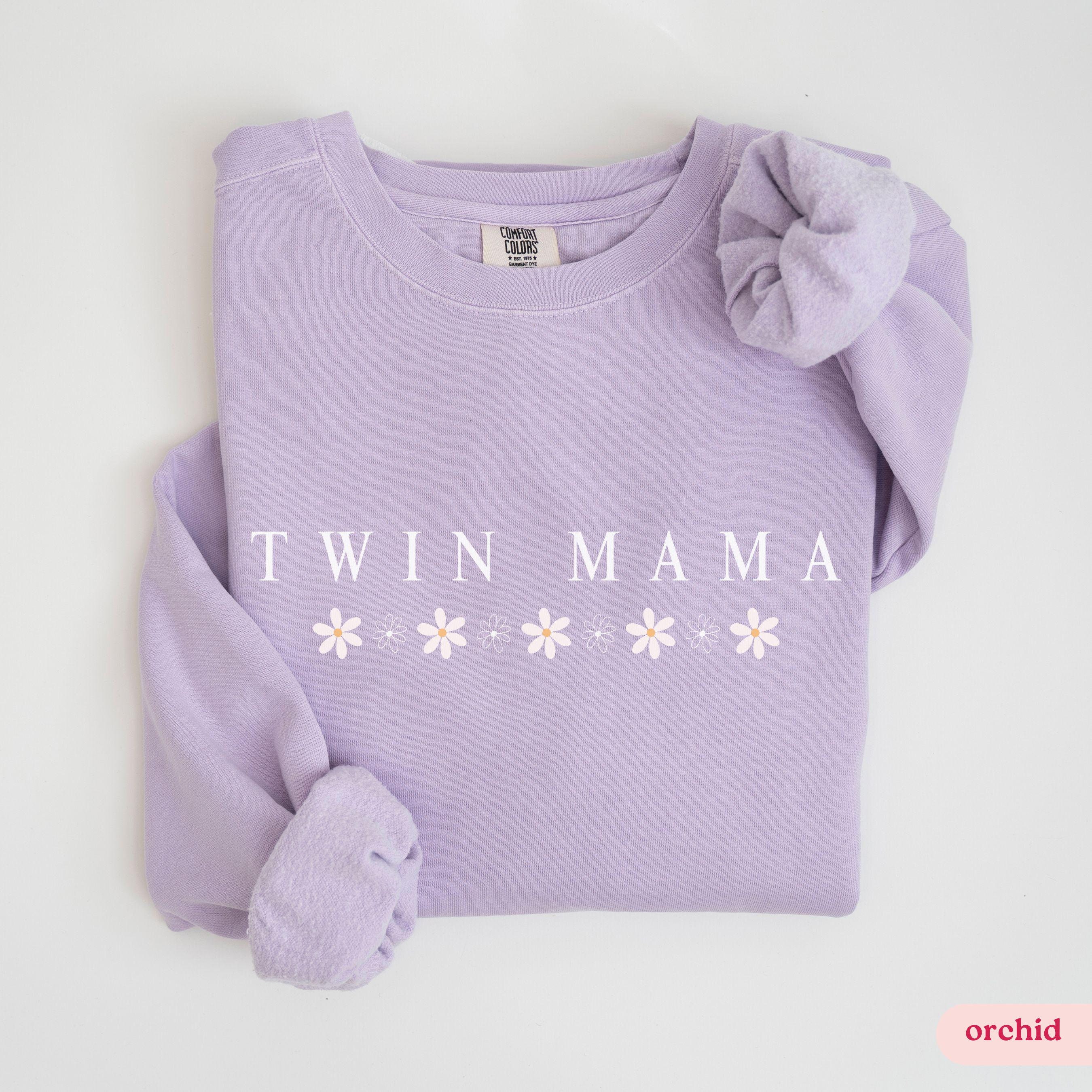 floral twin mama sweatshirt for twin moms crewneck sweater unique twin announcement and reveal gifts 9gzel scaled