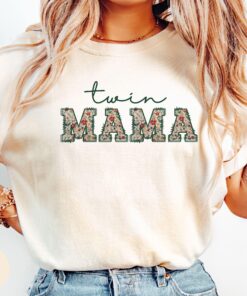 floral twin mom shirt for mothers day cute wildflower pregnancy reveal tee for new twin parents v47ob