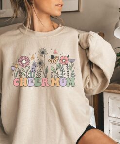 floral wildflower cheer mom sweatshirt crewneck sweater for cheer moms unique gift idea and comfortable wear jzymo