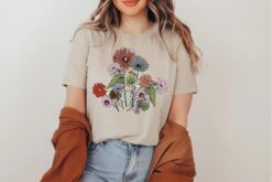 floral wildflower graphic tee for women inspirational boho shirt plant lover flower t shirt jerim