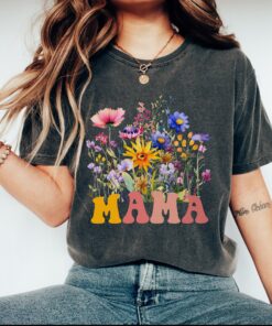 floral wildflowers mama shirt retro mom t shirt for mothers day cute new mom gift boho style mom life tee djsdd