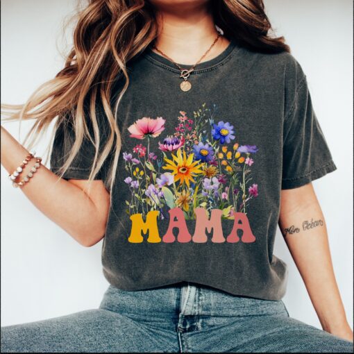 floral wildflowers mama shirt retro mom t shirt for mothers day cute new mom gift boho style mom life tee djsdd