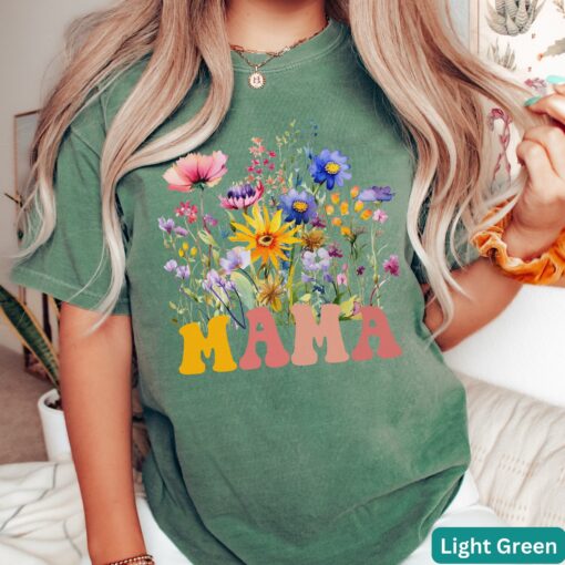 floral wildflowers mama shirt retro mom t shirt for mothers day cute new mom gift boho style mom life tee l8pf7
