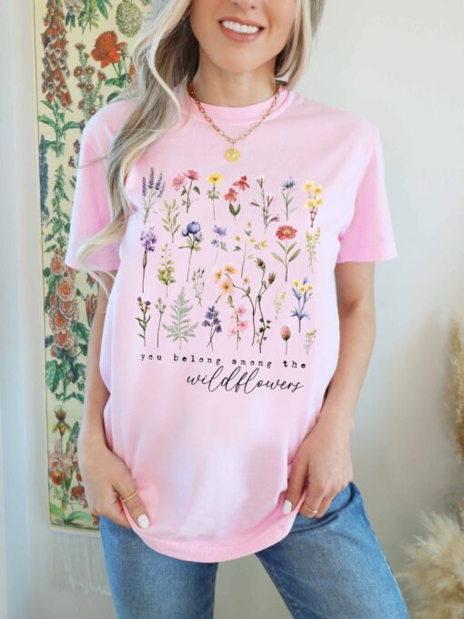 flower graphic shirt for nature lovers boho floral mom gardening shirt wildflower plant lover tee 3j5jk scaled