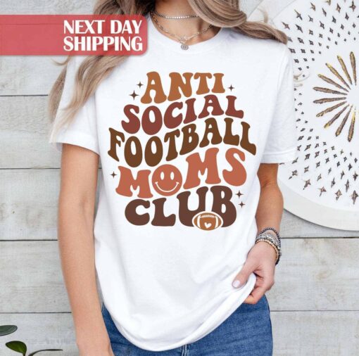 football mom shirt for game day sports mama tee anti social football fan club gift for moms 53uzq