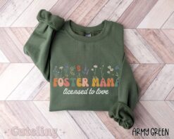 foster mama sweatshirt for foster care moms unique mothers day gift birthday gift flower meadow design vhljj