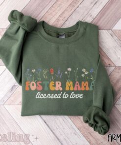 foster mama sweatshirt for foster care moms unique mothers day gift birthday gift flower meadow design vhljj