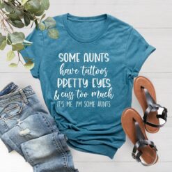 funny aunt shirt with tattoos and pretty eyes for cool aunts unique gift for aunts who cuss too much cb22e
