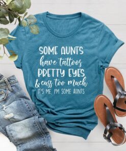 funny aunt shirt with tattoos and pretty eyes for cool aunts unique gift for aunts who cuss too much cb22e