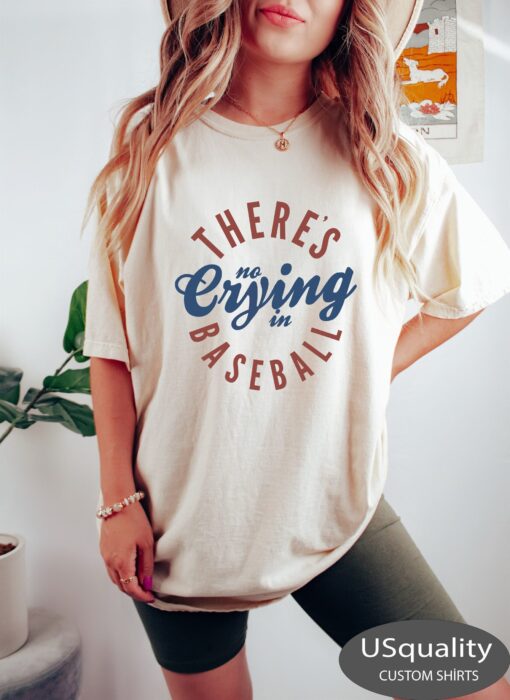 funny baseball mom sweatshirt there is no crying in baseball crewneck best baseball coach shirt for moms h1bic scaled