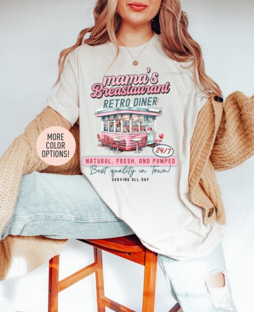 funny breastfeeding shirt for moms mamas breastaurant shirt cute lactating mom t shirt baby announcement gift