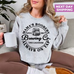 funny breastfeeding sweatshirt for new moms mamas boobery crewneck pullover perfect for mothers day and mom life 7shbe scaled