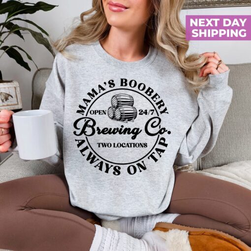 funny breastfeeding sweatshirt for new moms mamas boobery crewneck pullover perfect for mothers day and mom life 7shbe scaled