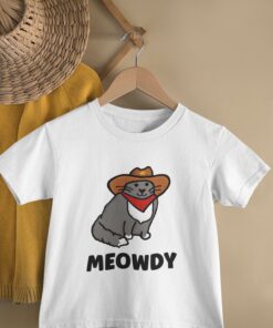 funny cat cowboy shirt for kids meowdy cat toddler clothes animal t shirt western style cute cat pun tee rdb8v