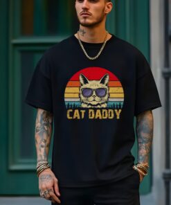 funny cat dad shirt retro style for cat owners wilderness tee cute t shirt gift for men cat dads 4mhmi