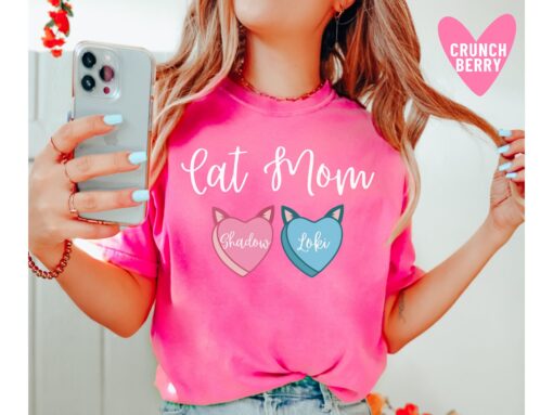 funny cat mom valentines day shirt my cat is my valentine custom cat names t shirt for cat lovers jzipz scaled