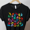 funny cat yoga shirt for yoga lovers with rainbow cat design and animal yoga poses namaste tee pmqrg scaled