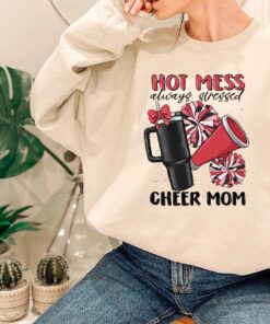 funny cheer mom shirt always stressed sports mom tee football game day sweatshirt for cheerleading fans 15rnq