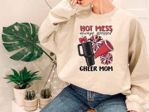 funny cheer mom shirt always stressed sports mom tee football game day sweatshirt for cheerleading fans 15rnq