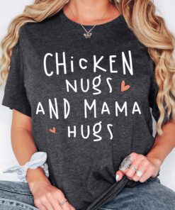 funny chicken nugget lover shirt for kids with mama hugs cute toddler mom life shirt for mothers day msyvl