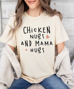 funny chicken nugget lover shirt for kids with mama hugs cute toddler mom life shirt for mothers day o1orp