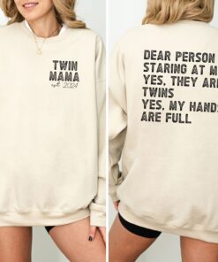 funny custom twin mom sweatshirt for twin announcement and reveal unique est mother of twins pullover crewneck 9wzkt