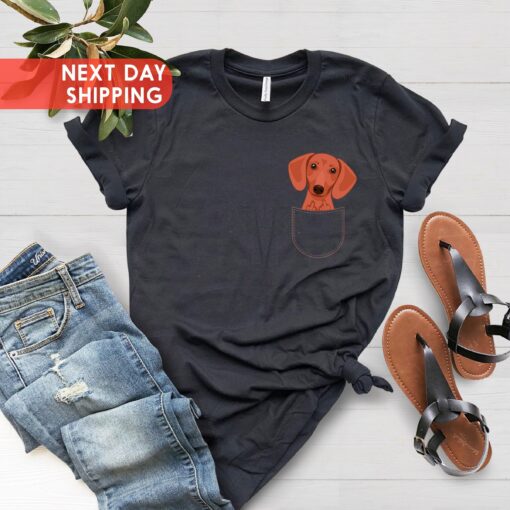 funny dachshund dog middle finger pocket t shirt for dog moms unique dog mama tee gift ideas for pet lovers ulknw