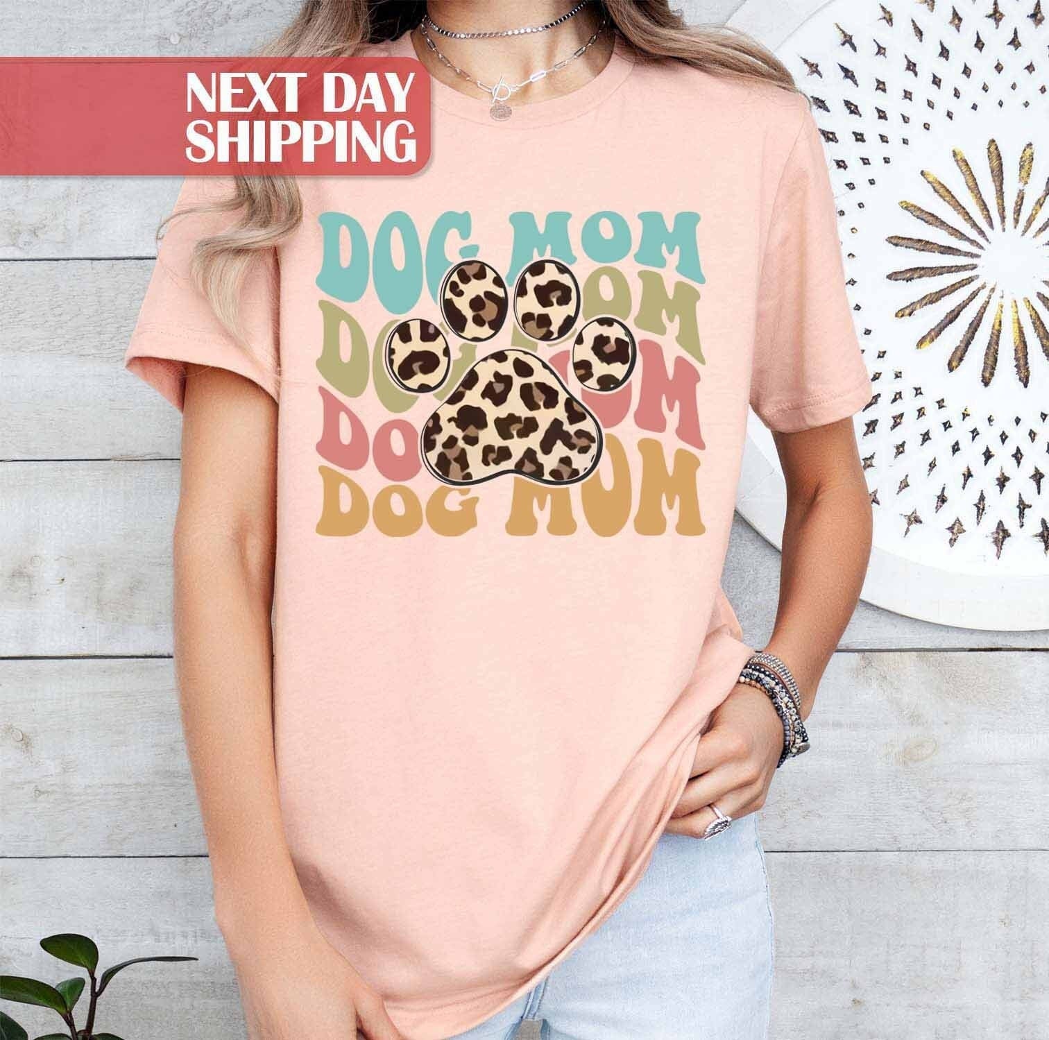 funny dog mom shirt with leopard print paw best dog mama tee ideal for dog lovers unique gifts for new dog moms s1gg4