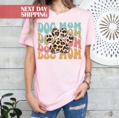 funny dog mom shirt with leopard print paw best dog mama tee ideal for dog lovers unique gifts for new dog moms wtlyj