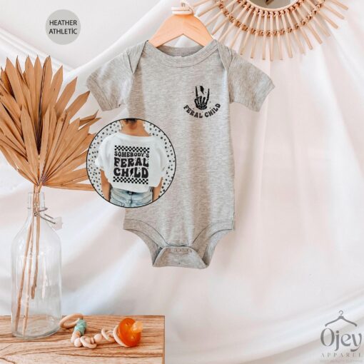 funny feral child shirt for toddlers wild child tee kids humor shirt unique toddler outfit cute kid t shirt