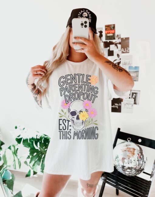 funny gentle parenting dropout t shirt for moms retro graphic tee cute edgy mama shirt for mothers day ott55 scaled