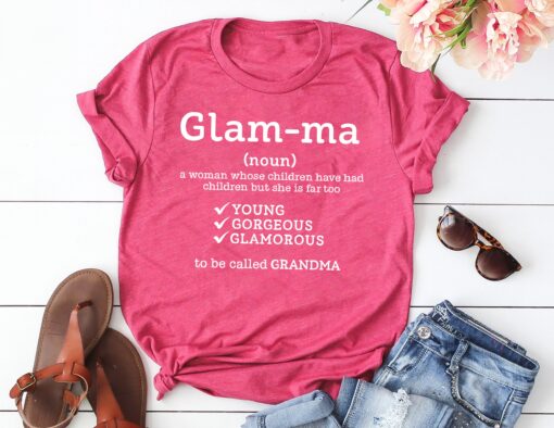 funny glamma shirt for grandma unique mothers day gift cute grandmother t shirt best mom ever tee for mom life hrowm