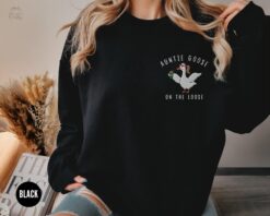 funny goose lover sweatshirt for aunts embroidered auntie crewneck cool aunts club new pregnancy announcement shirt 17cho