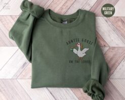 funny goose lover sweatshirt for aunts embroidered auntie crewneck cool aunts club new pregnancy announcement shirt bytwe