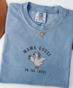 funny goose mom shirt embroidered mama tee for coffee lovers pregnancy announcement iced coffee t shirt gowpk