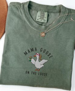 funny goose mom shirt embroidered mama tee for coffee lovers pregnancy announcement iced coffee t shirt koiel