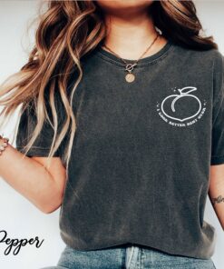 funny i look better bent over shirt for women cute peach booty t shirt trendy tiktok inspired tee bimtj