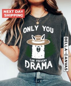 funny llama shirt only you can prevent drama t shirt cute llama girl adventure hiking tee for animal lovers urrgc