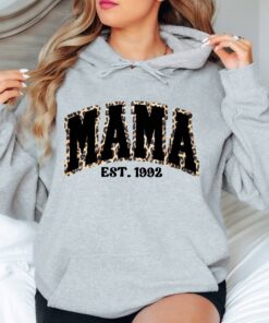 funny mama hoodie with leopard print custom mama est varsity style pink hoodie unique mothers day gift for moms aktyw