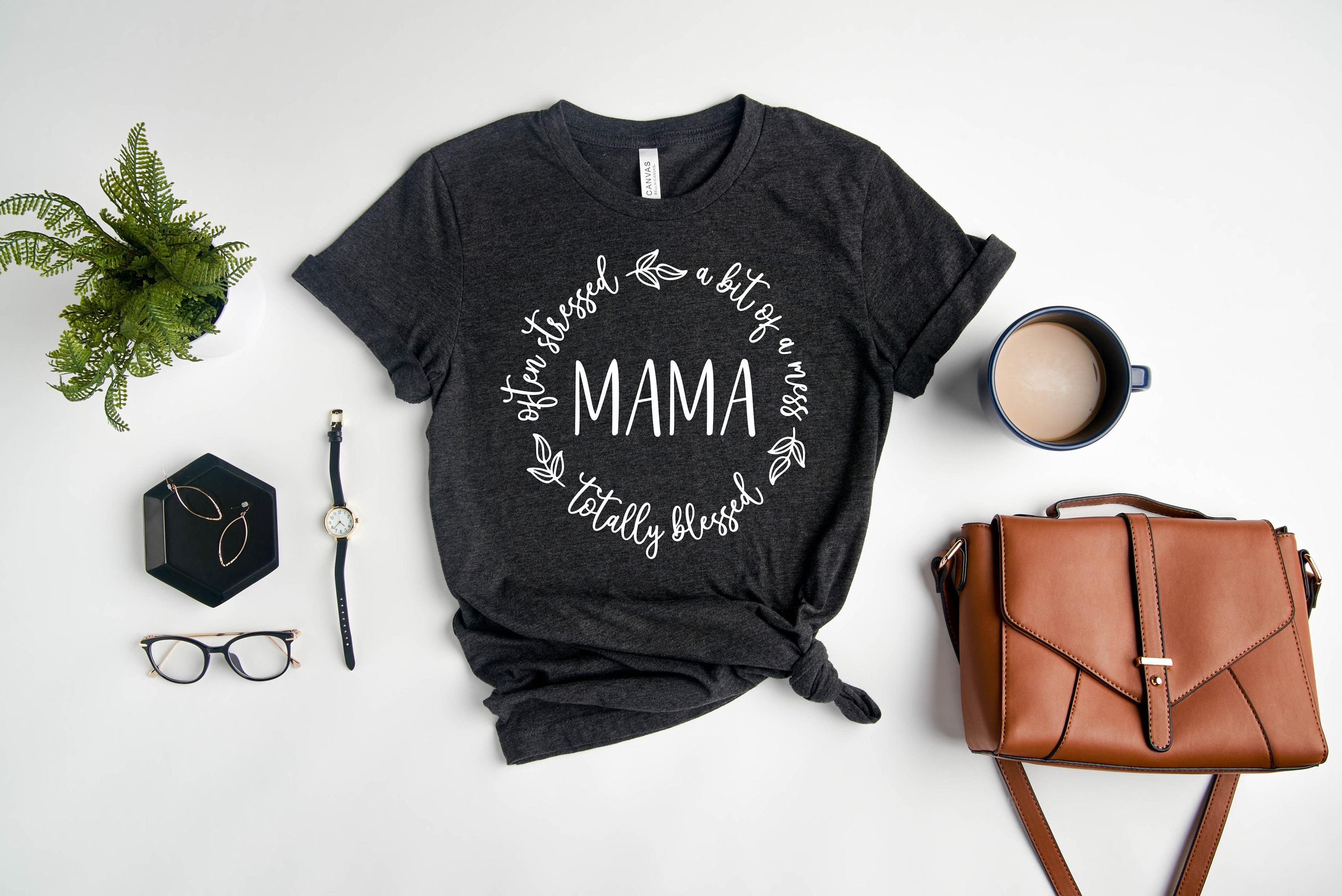 funny mama shirt often stressed blessed christian mom tee custom mothers day gift cute mom life graphic t shirt fiom7 scaled