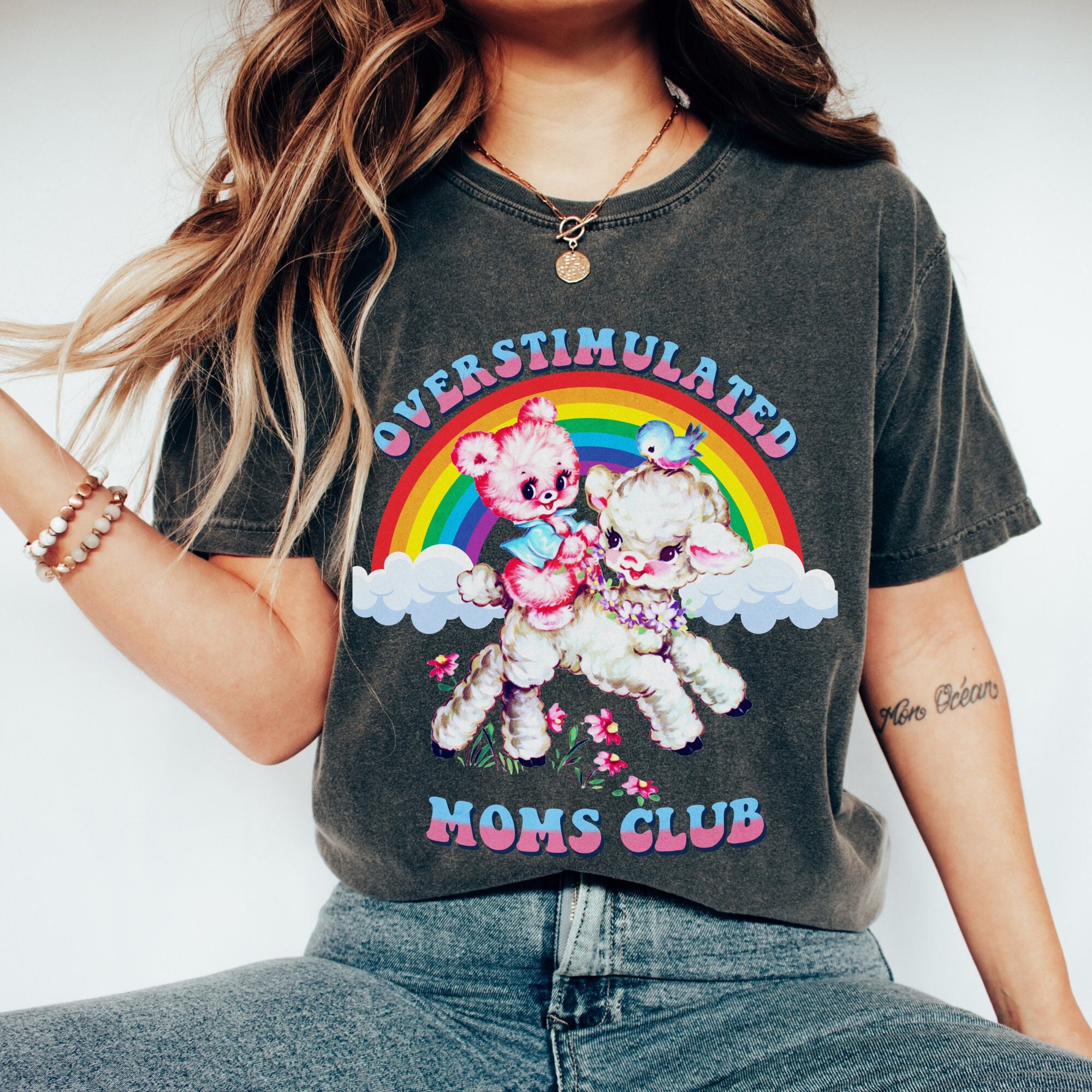 funny mom life shirt overstimulated moms club tee cute retro design best mom ever gift for mothers day zyspy