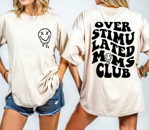 funny mom shirt for overstimulated moms club cute retro best mom t shirt cool mom life tee for mothers day