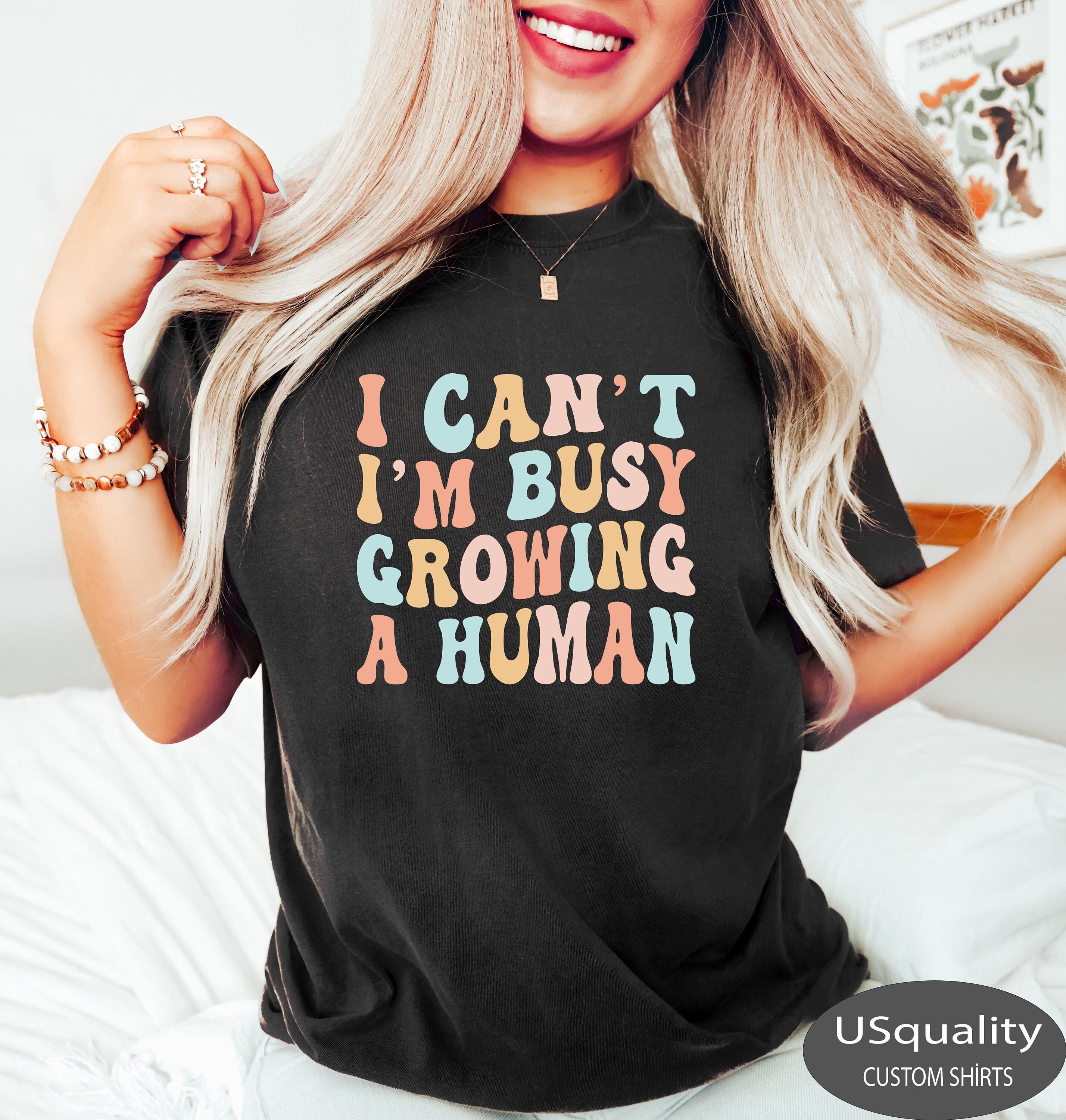 funny mom shirt i cant im busy growing a human pregnancy announcement mothers day t shirt best mom ever gift qdkyo scaled